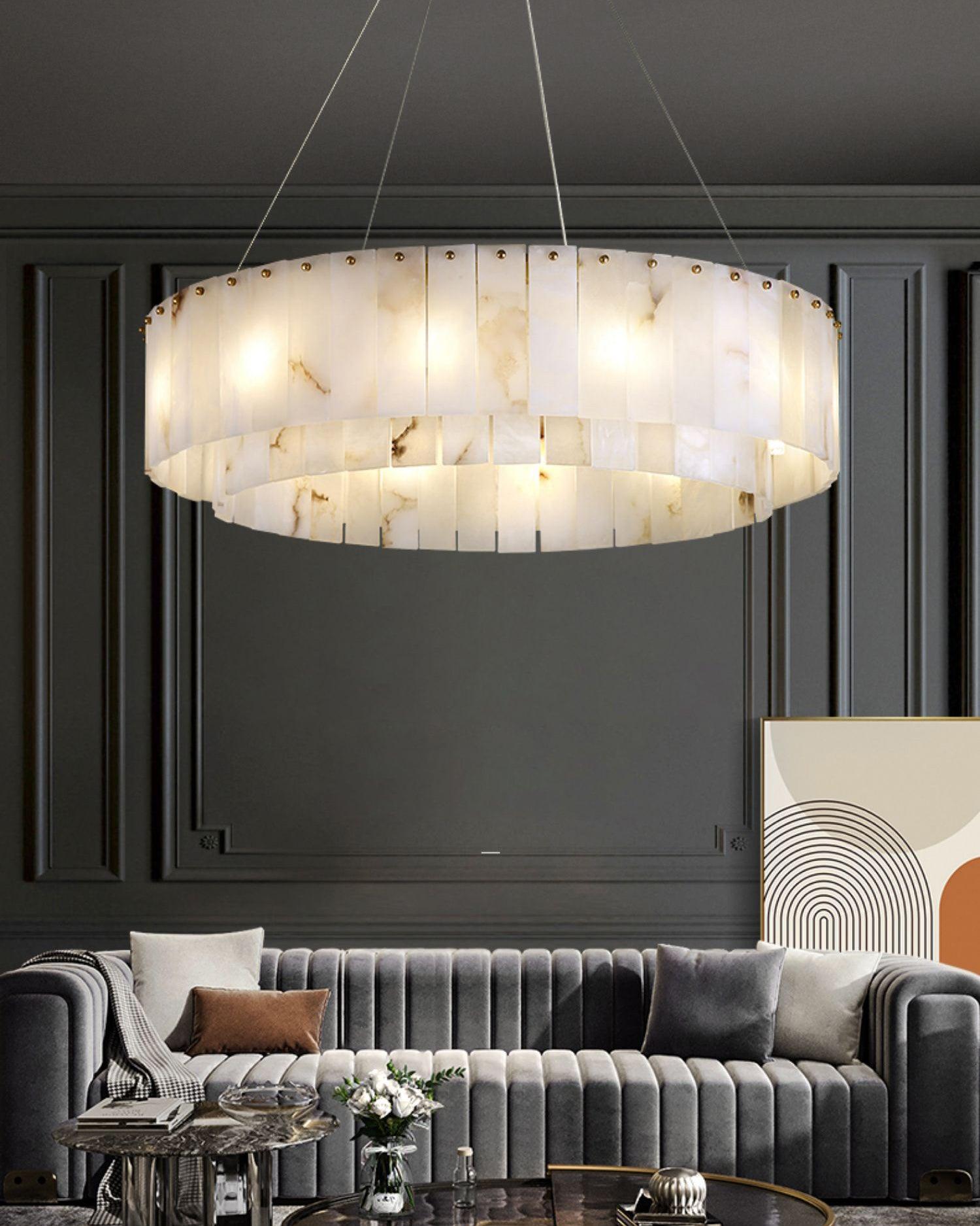Zelaean Alabaster Round Pendant Light - Letslighting
