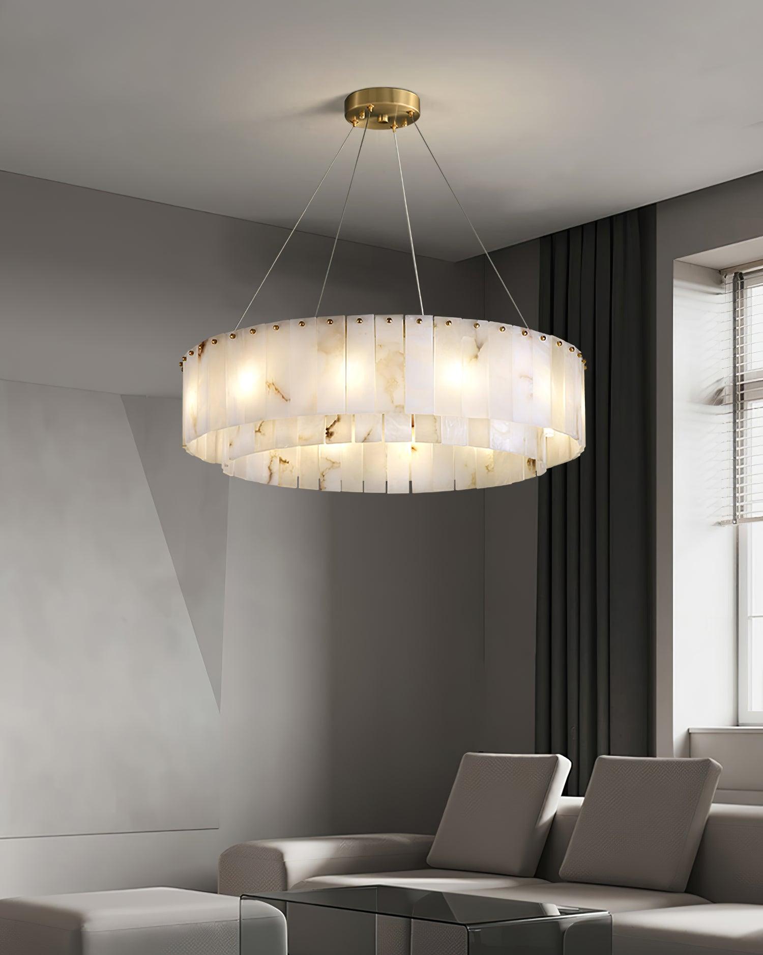Zelaean Alabaster Round Pendant Light - Letslighting