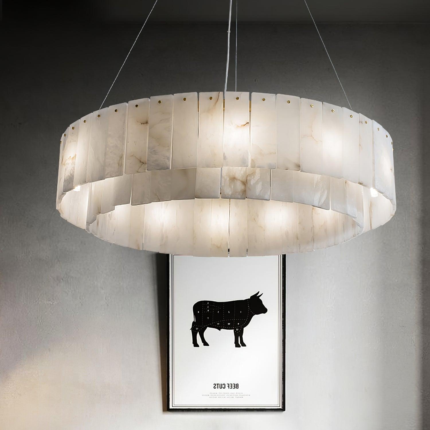 Zelaean Alabaster Round Pendant Light - Letslighting