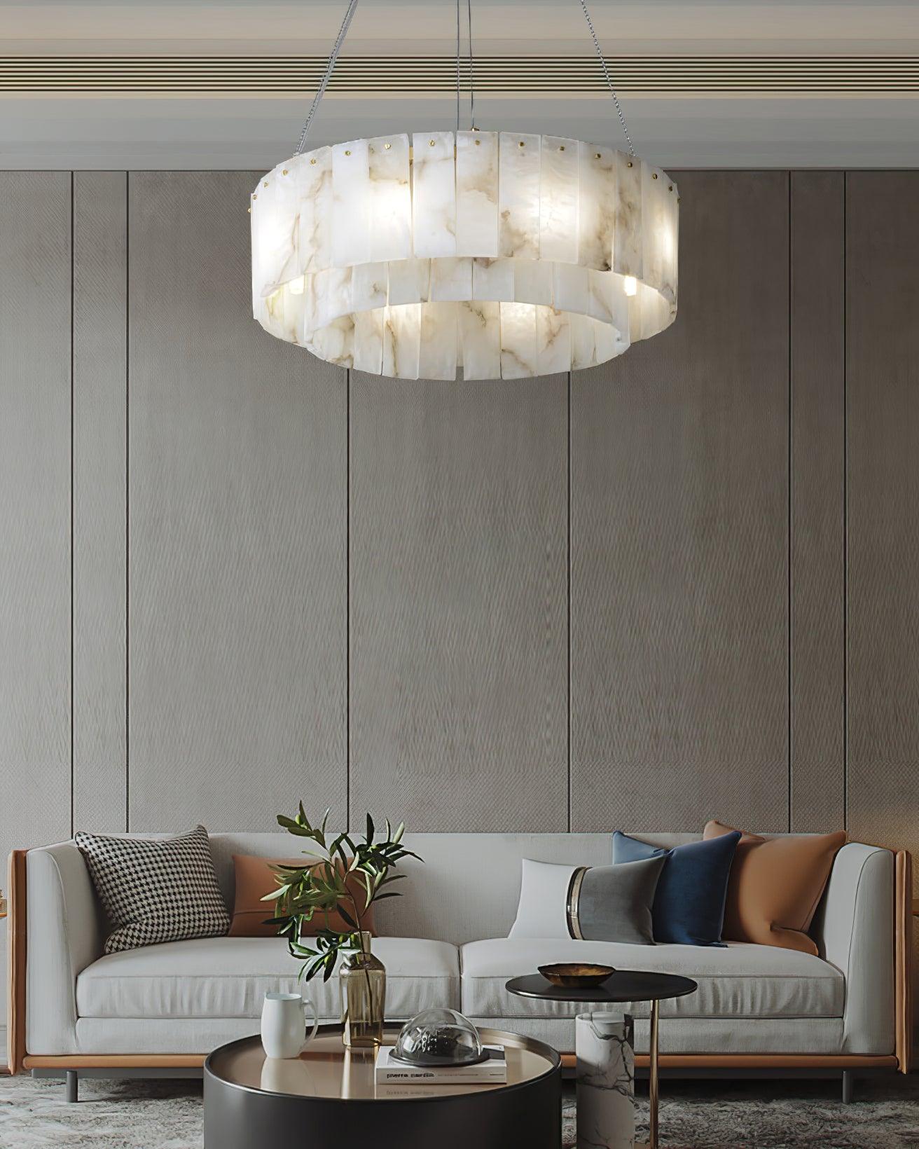 Zelaean Alabaster Round Pendant Light - Letslighting