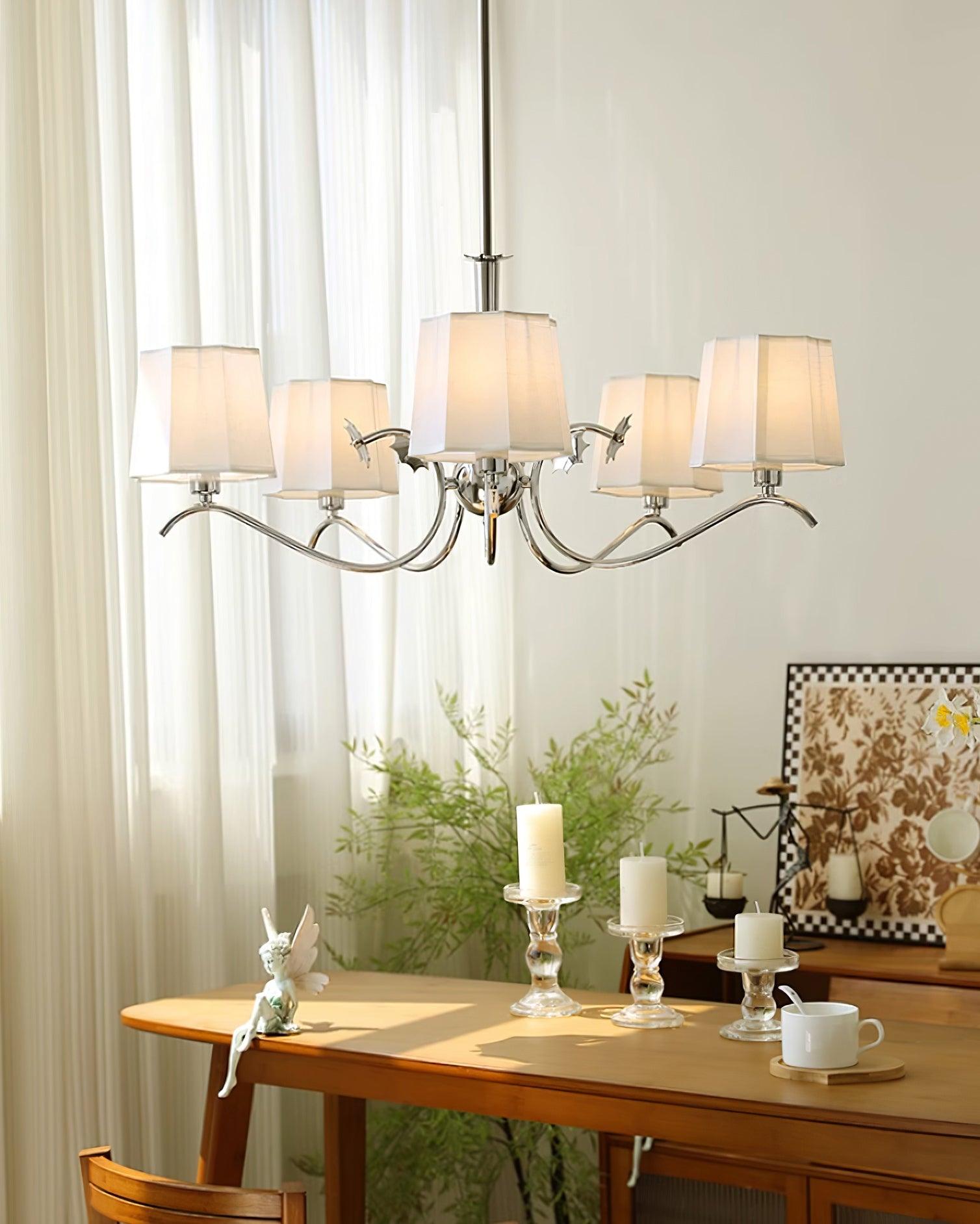 Rockville Chandelier Chrome White Elegant - Letslighting