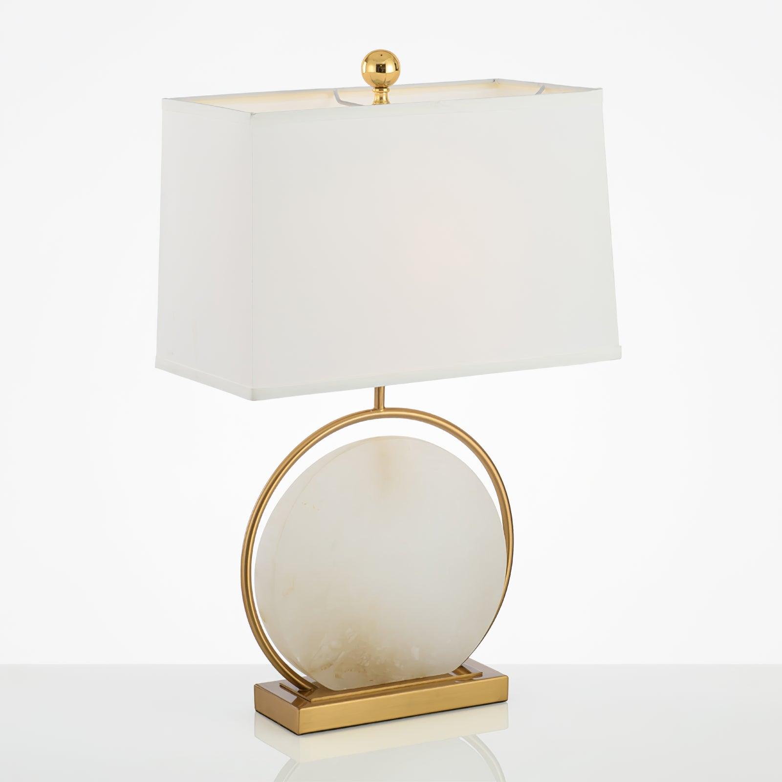 Cirilina Ring Base Alabaster Table Lamp - Letslighting