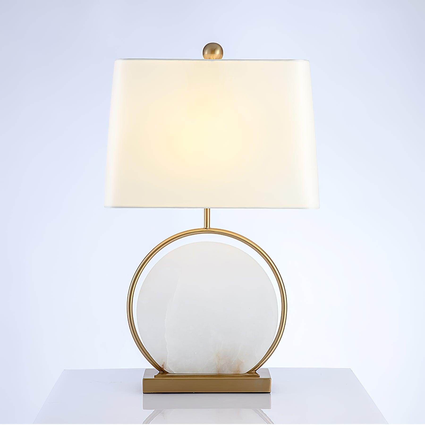 Cirilina Ring Base Alabaster Table Lamp - Letslighting