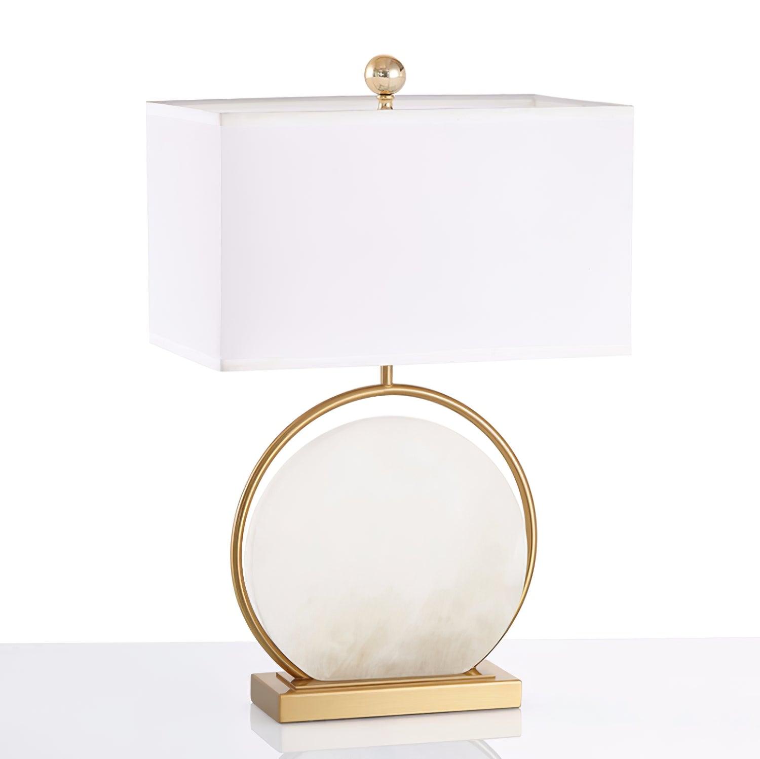 Cirilina Ring Base Alabaster Table Lamp - Letslighting