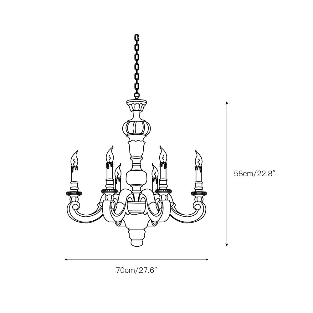 Olrinila Roman Pillar Hand-carved Wood Chandelier - Letslighting