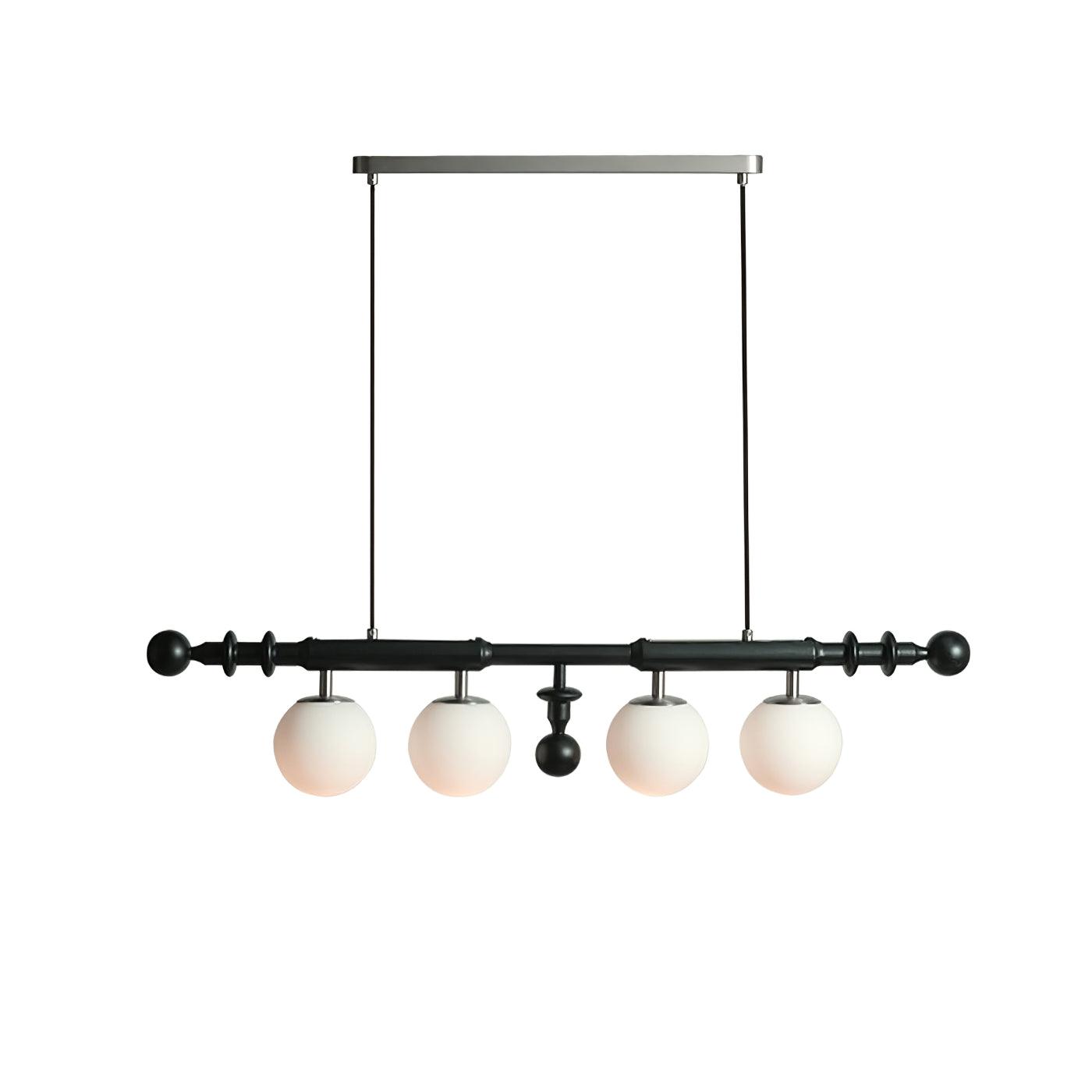 Lustra Chandelier Roman Column Walnut Wood Glass - Letslighting