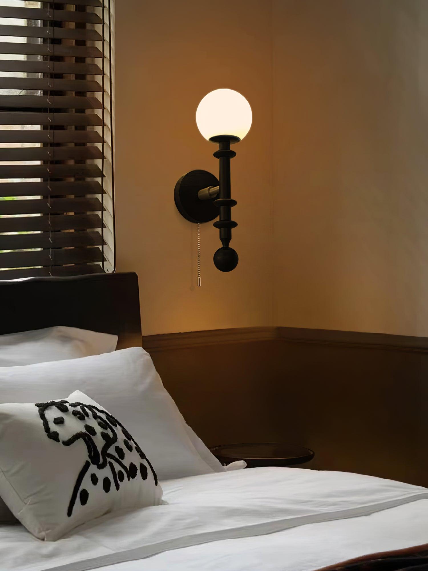 Elmiror Elegance Roman Column Glass Wood Wall Lamp - Letslighting