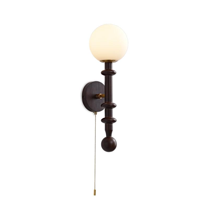 Elmiror Elegance Roman Column Glass Wood Wall Lamp - Letslighting
