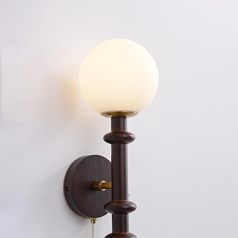 Elmiror Elegance Roman Column Glass Wood Wall Lamp - Letslighting