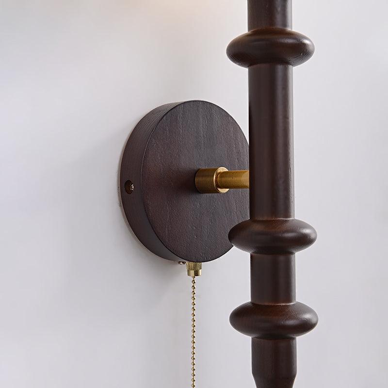Elmiror Elegance Roman Column Glass Wood Wall Lamp - Letslighting