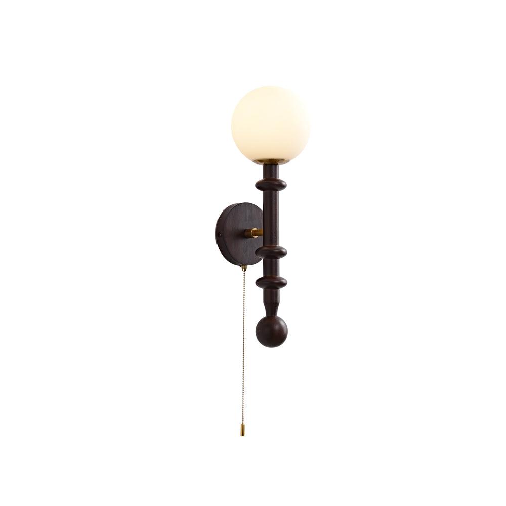 Elmiror Elegance Roman Column Glass Wood Wall Lamp - Letslighting