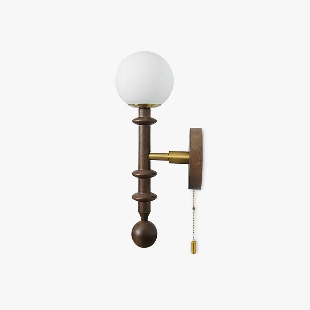 Elmiror Elegance Roman Column Glass Wood Wall Lamp - Letslighting