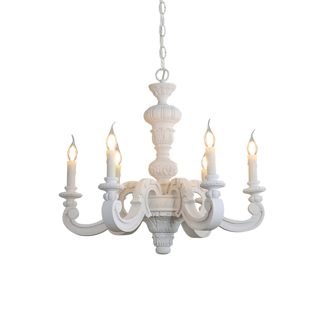 Olrinila Roman Pillar Hand-carved Wood Chandelier - Letslighting