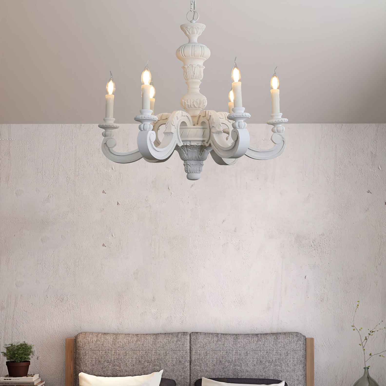 Olrinila Roman Pillar Hand-carved Wood Chandelier - Letslighting