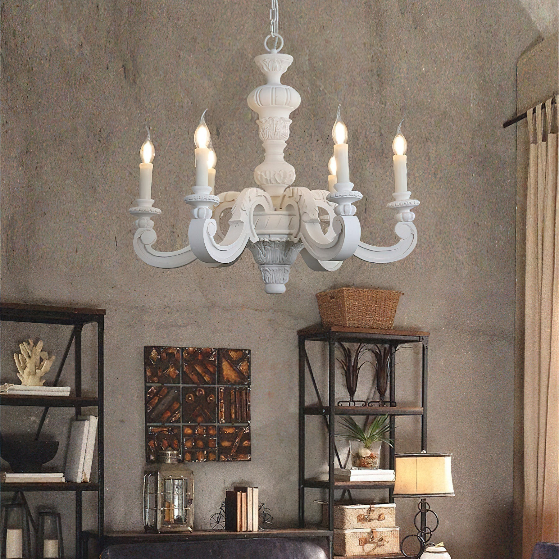 Olrinila Roman Pillar Hand-carved Wood Chandelier - Letslighting