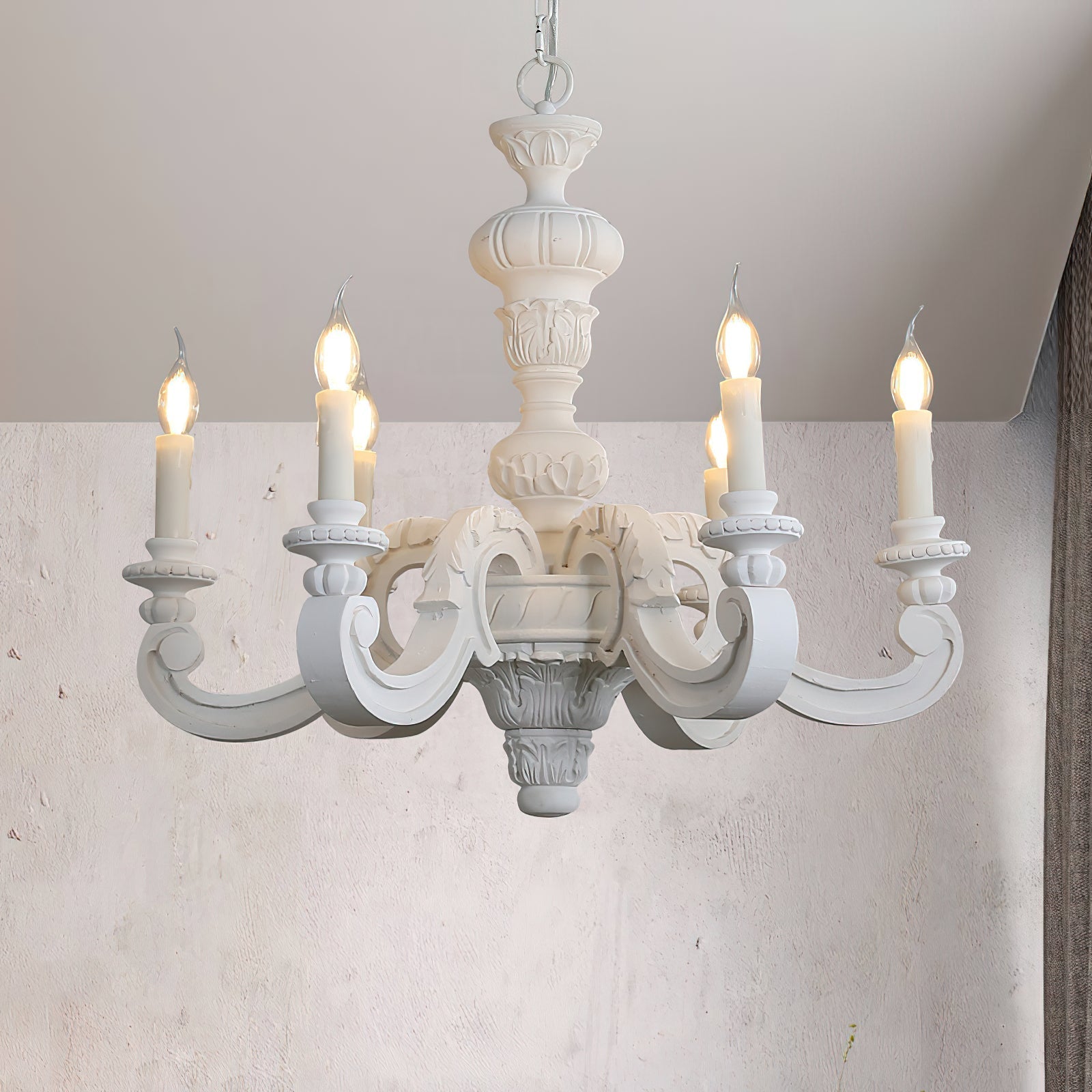 Olrinila Roman Pillar Hand-carved Wood Chandelier - Letslighting