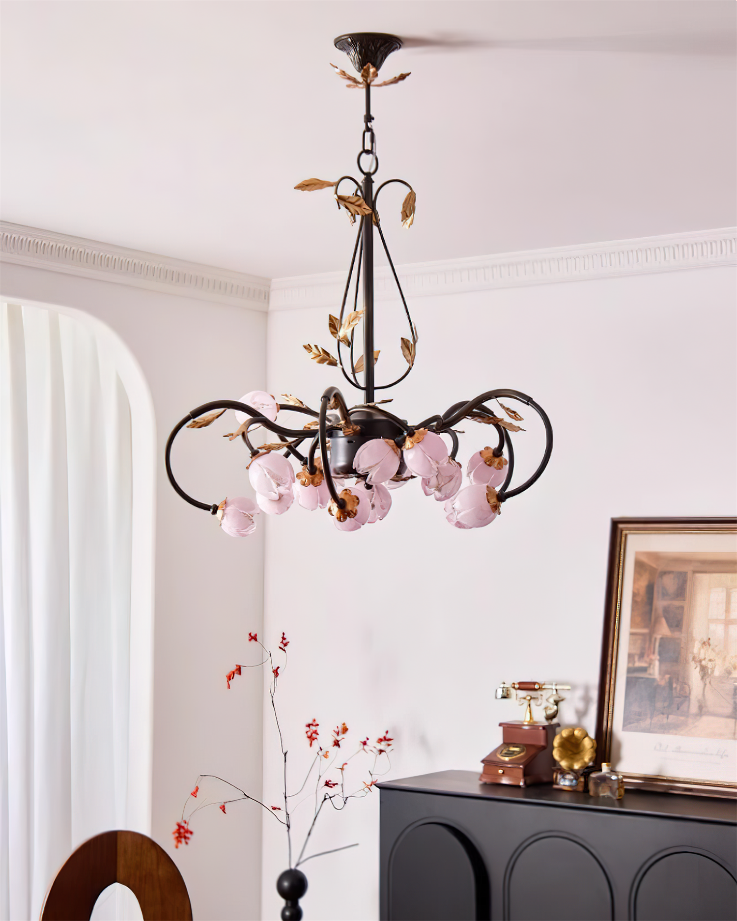 Giulia Chandelier Floral Glass Romantic Elegance - Letslighting