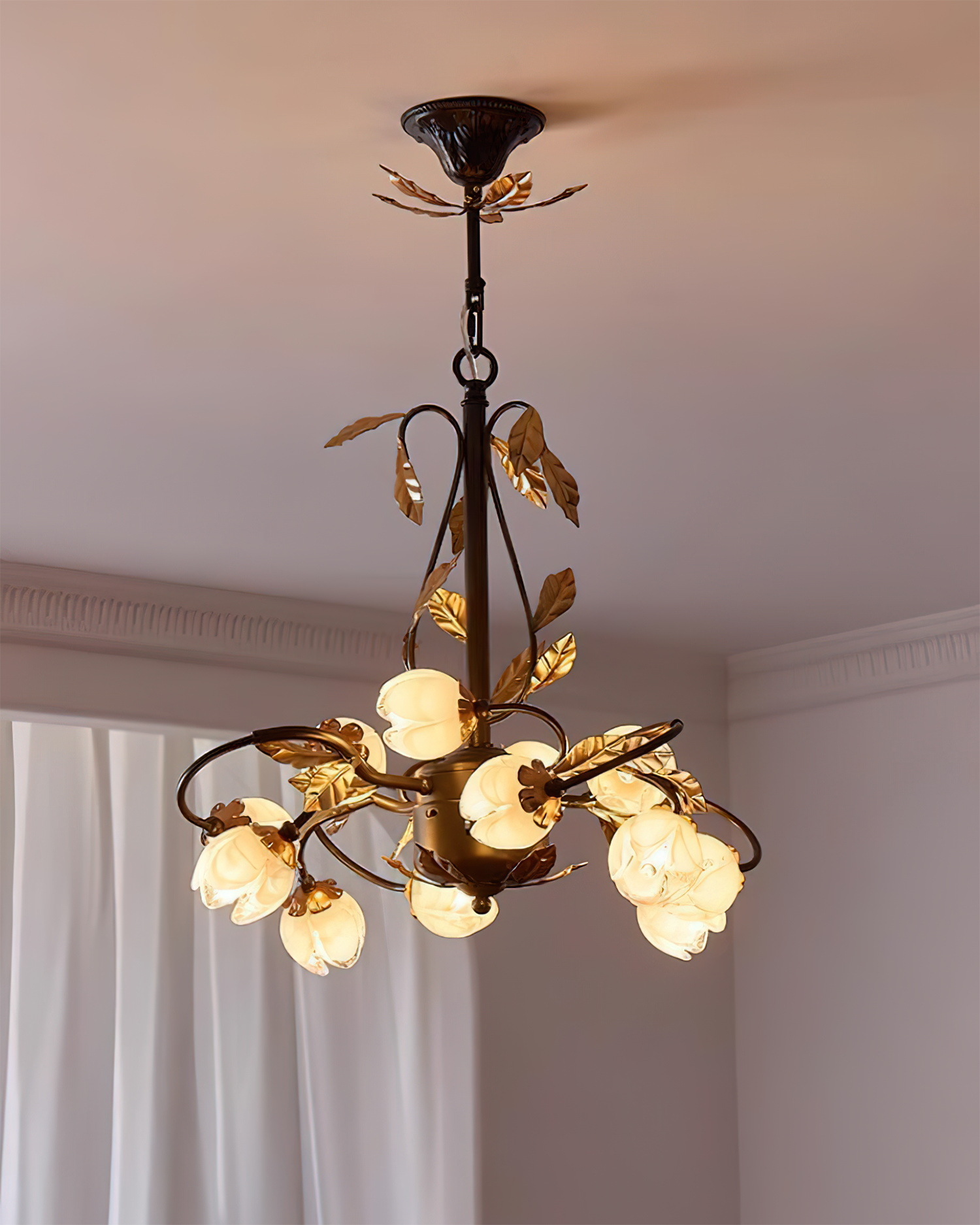Giulia Chandelier Floral Glass Romantic Elegance - Letslighting