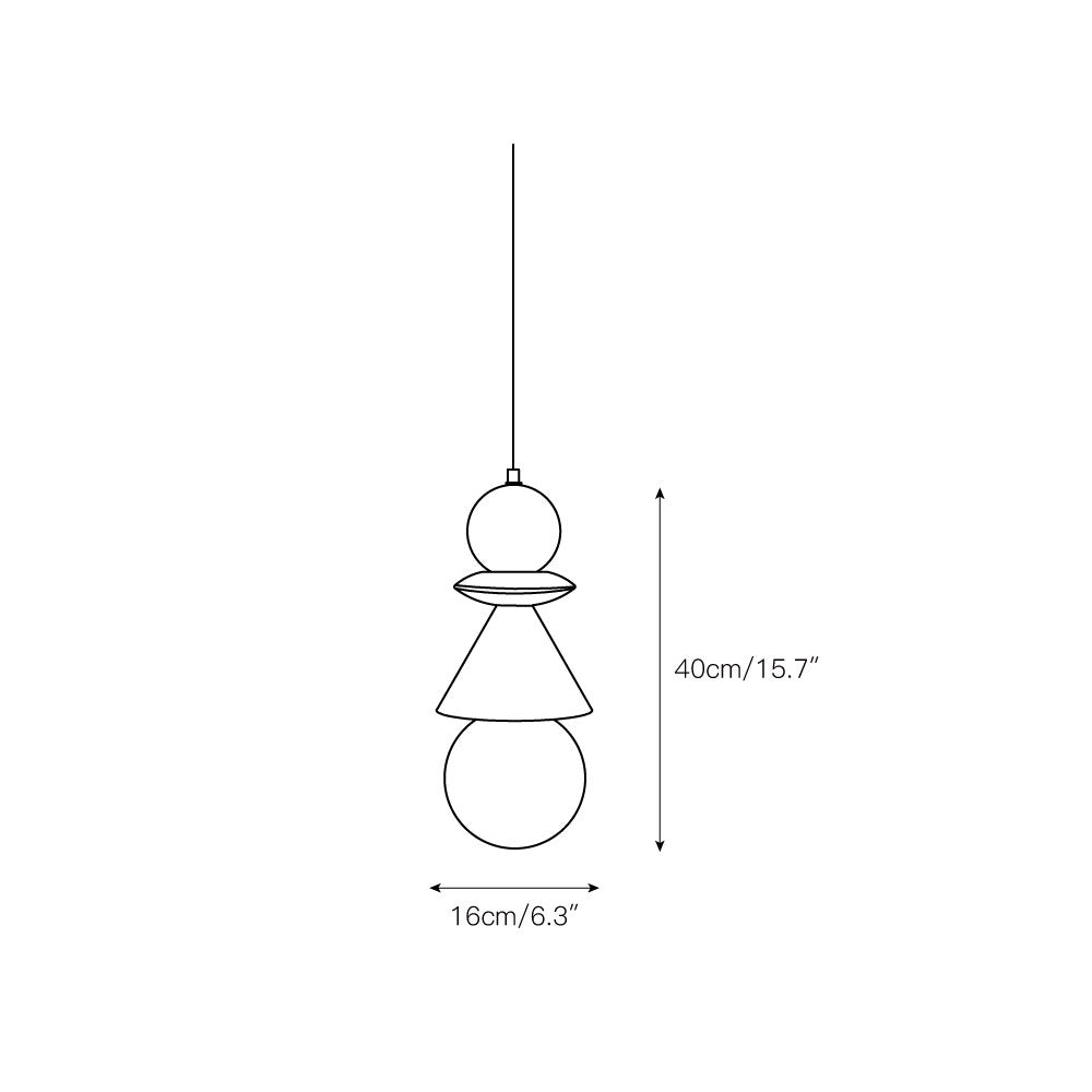 Aphais Modern Minimalist Rook Wooden Glass Pendant Lamp - Letslighting