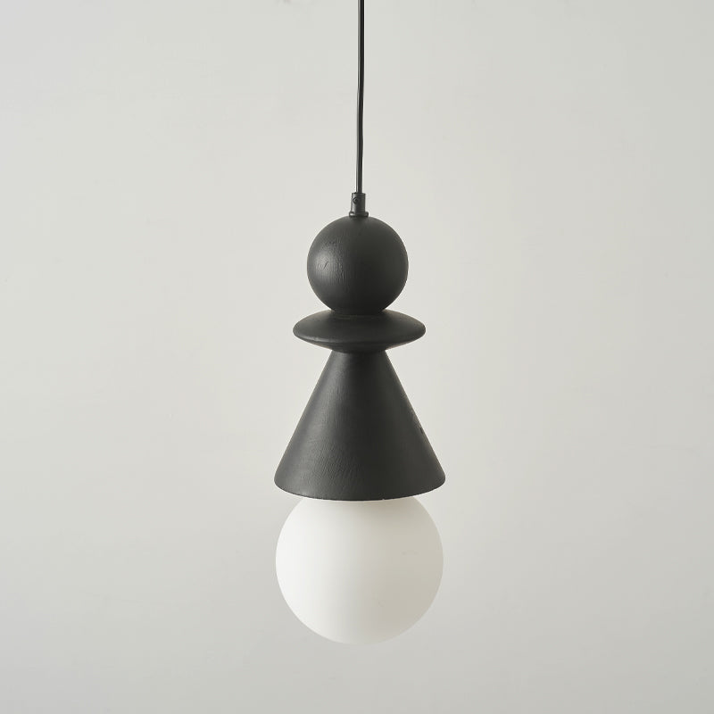 Aphais Modern Minimalist Rook Wooden Glass Pendant Lamp - Letslighting