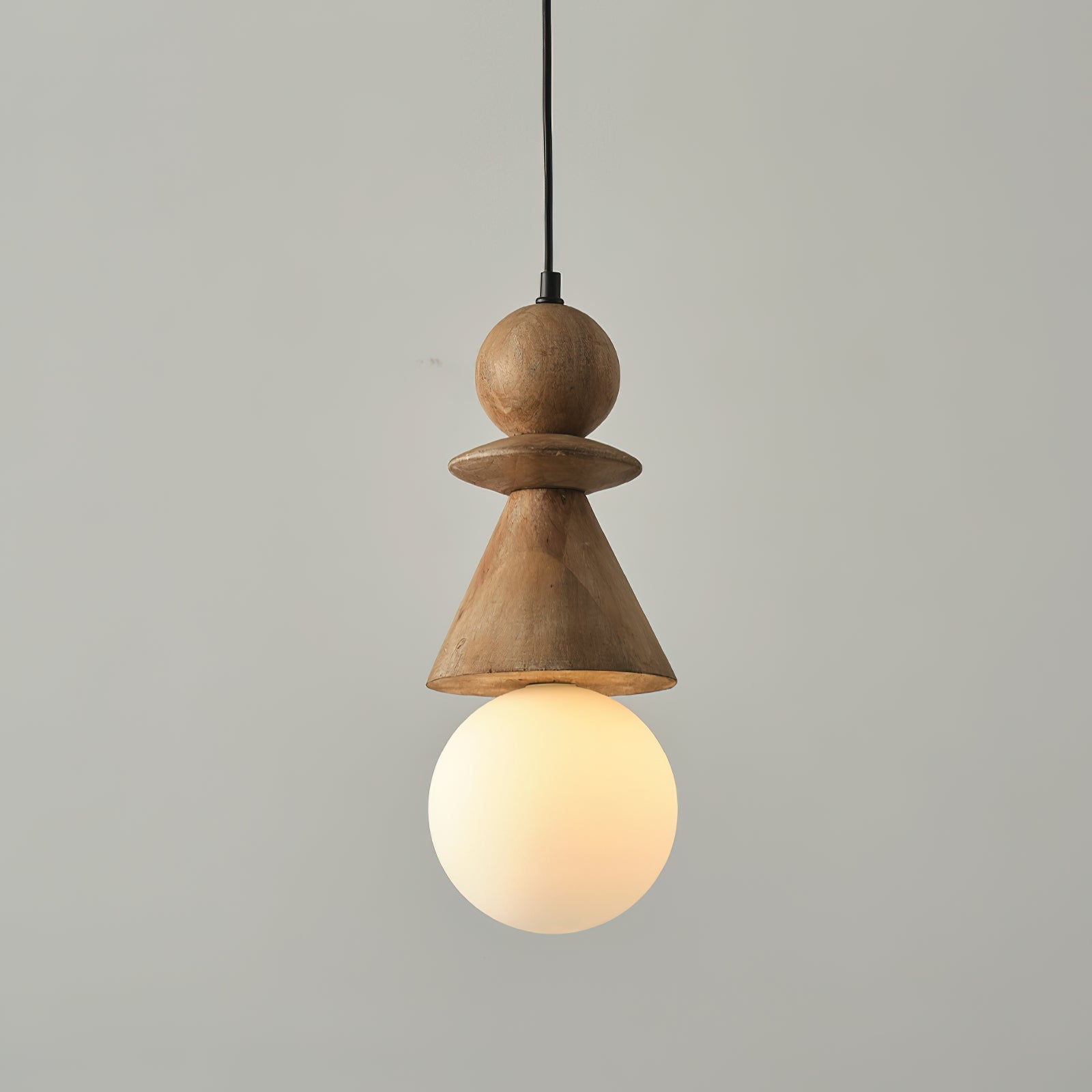 Aphais Modern Minimalist Rook Wooden Glass Pendant Lamp - Letslighting