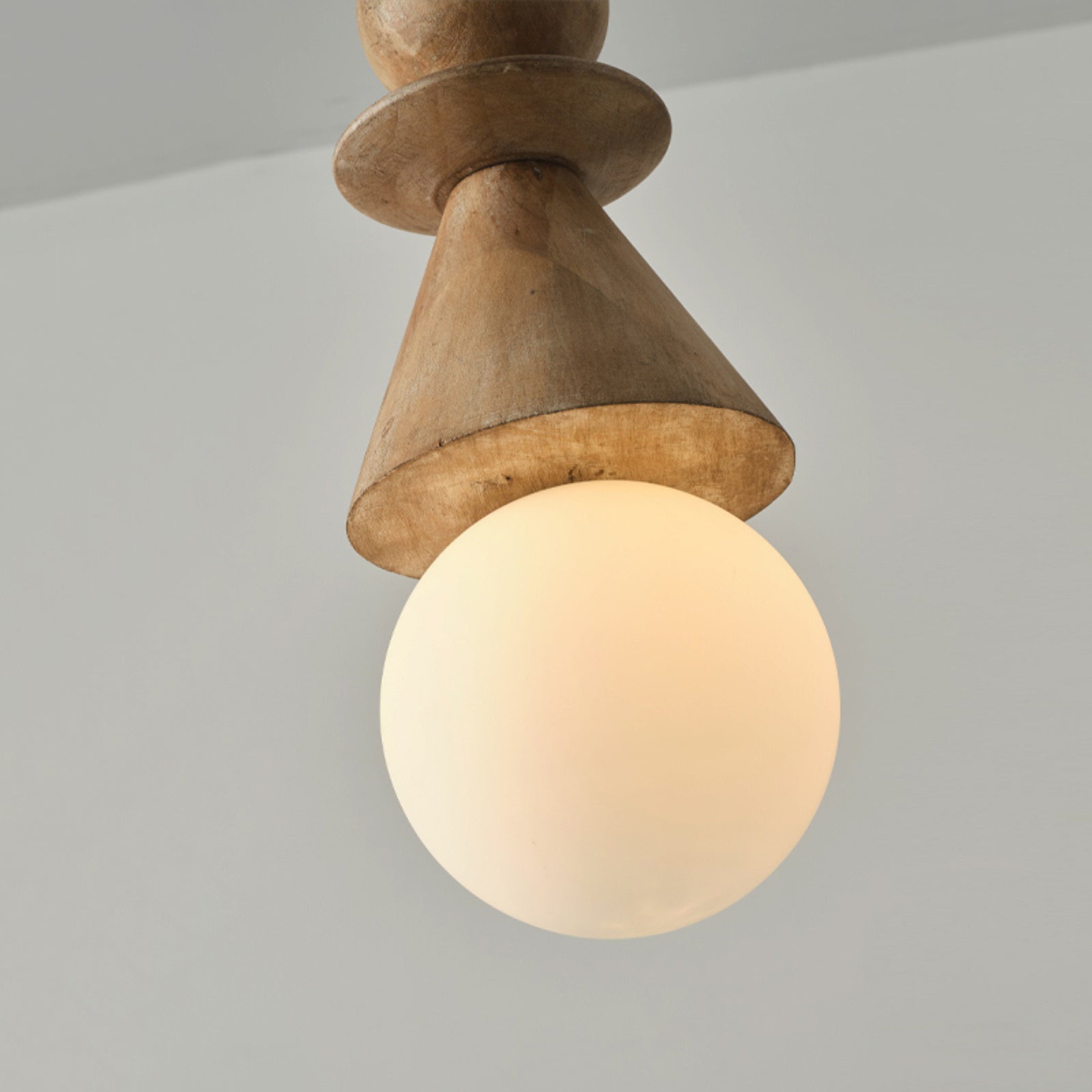 Aphais Modern Minimalist Rook Wooden Glass Pendant Lamp - Letslighting