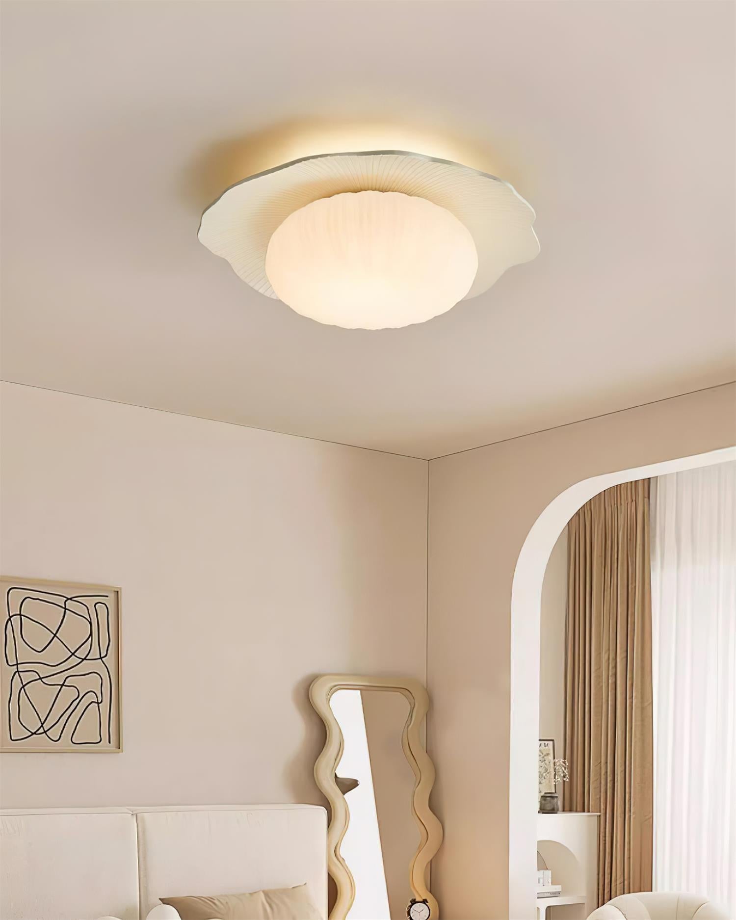 Ceiling Light Scalloped Resin Disc Playful Interiors - Letslighting