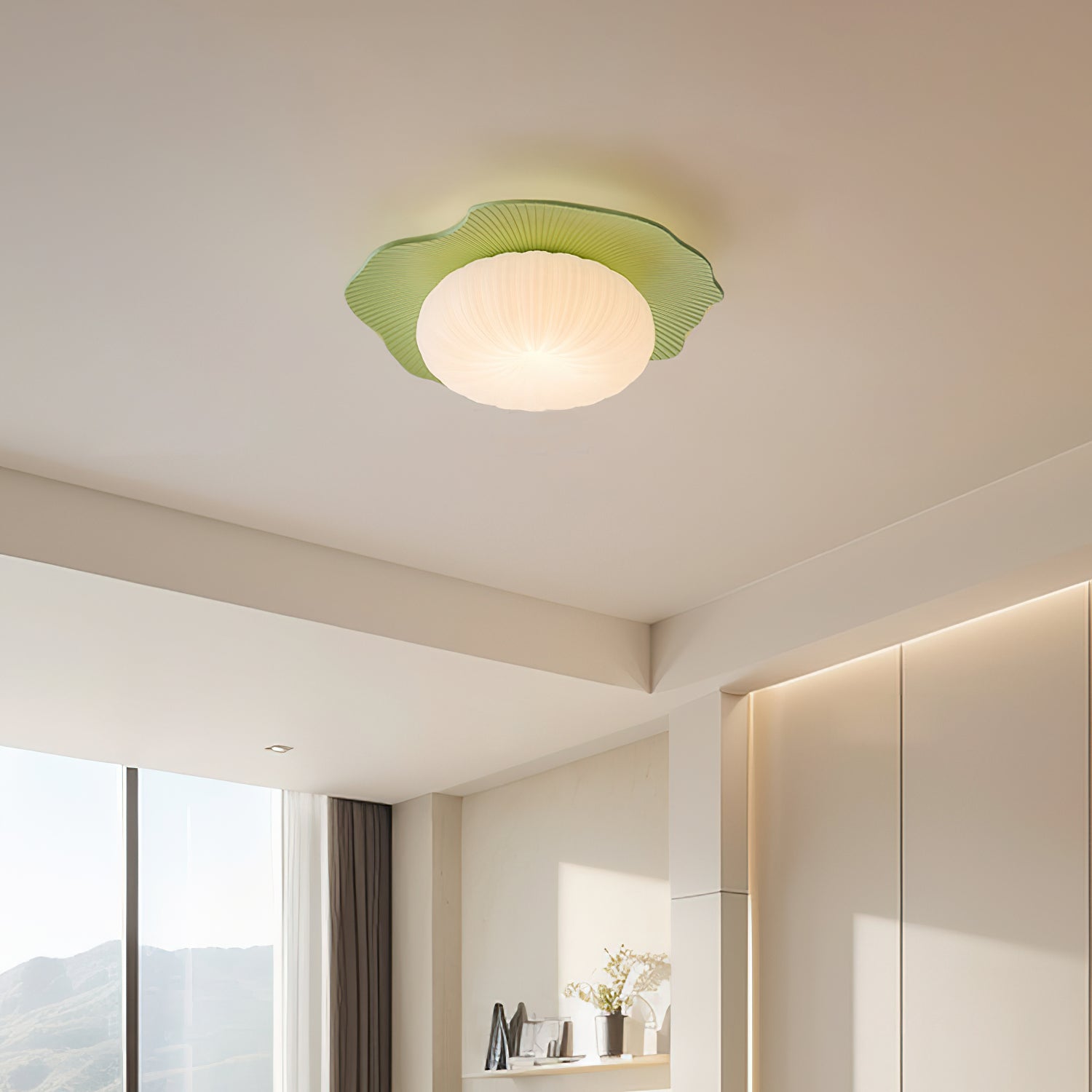 Ceiling Light Scalloped Resin Disc Playful Interiors - Letslighting