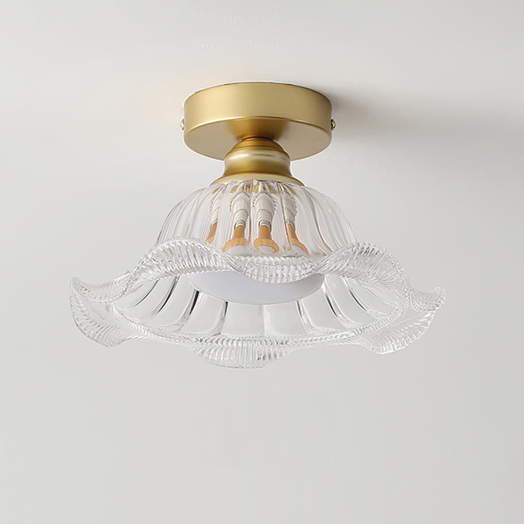 Rosa Ceiling Lamp Glass Ruffled Shade Modern Bedroom - Letslighting