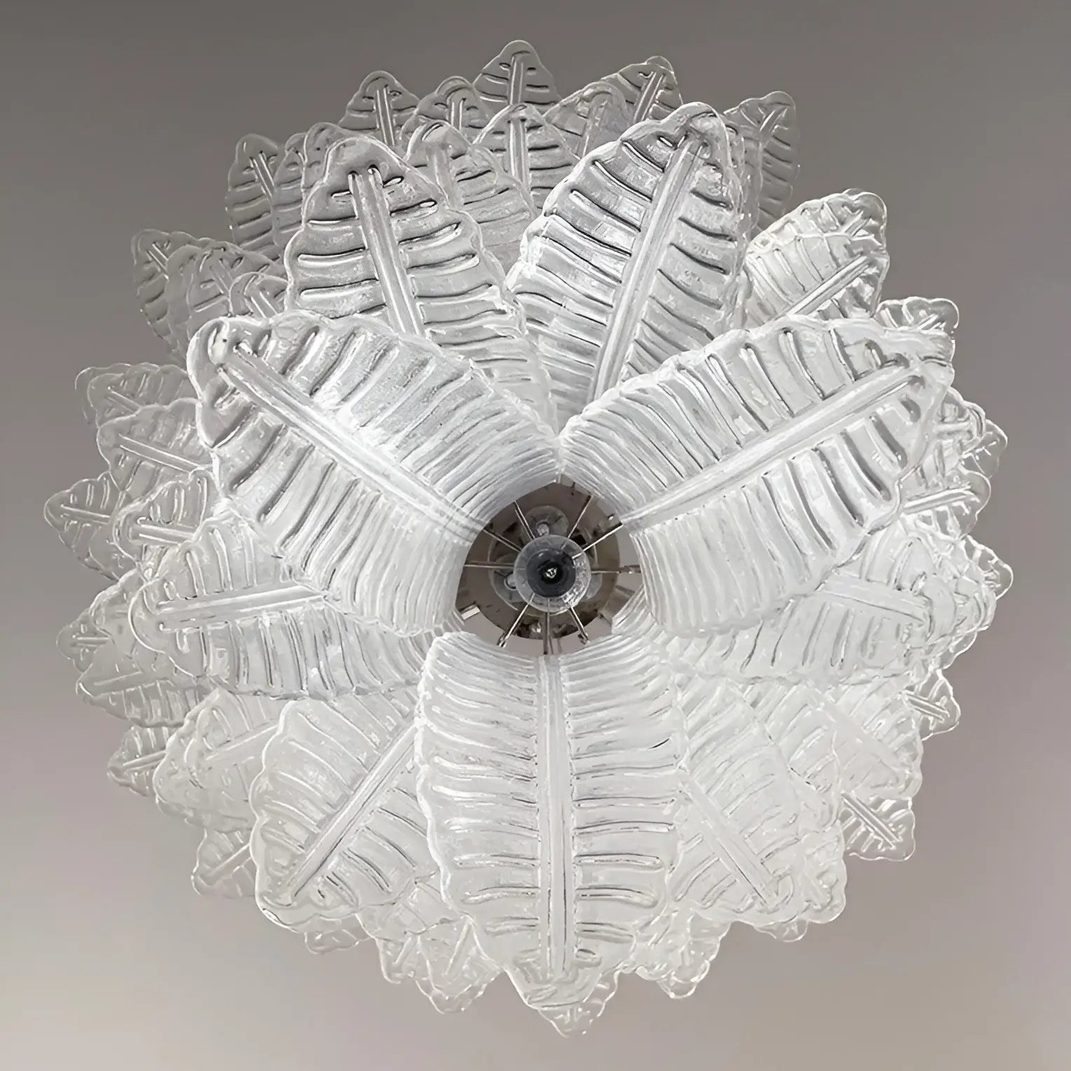 Aurora Chandelier Clear Glass Leaf Cascading Elegant - Letslighting