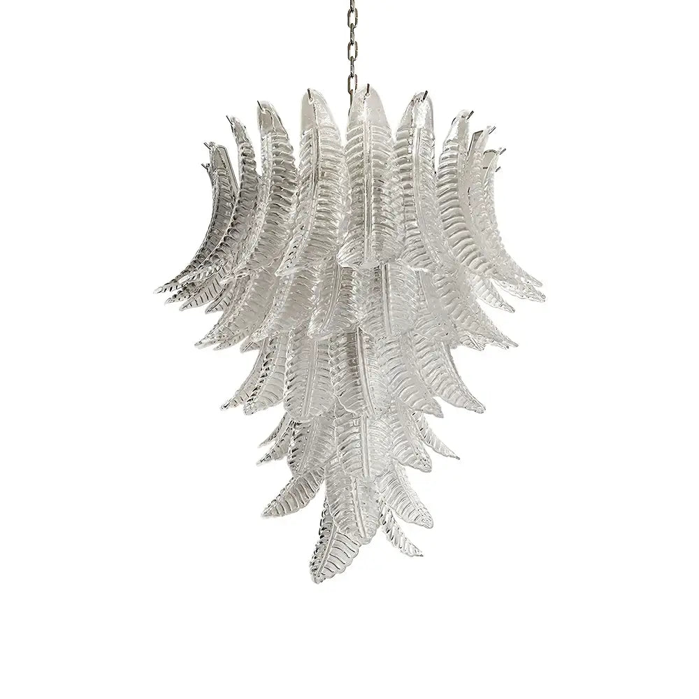 Aurora Chandelier Clear Glass Leaf Cascading Elegant - Letslighting