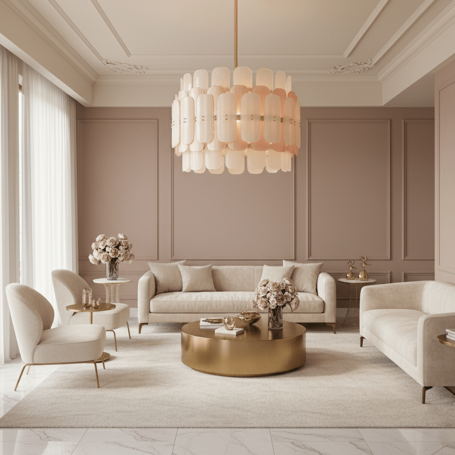 Rosalinne Modern Iron & Glass Chandelier
