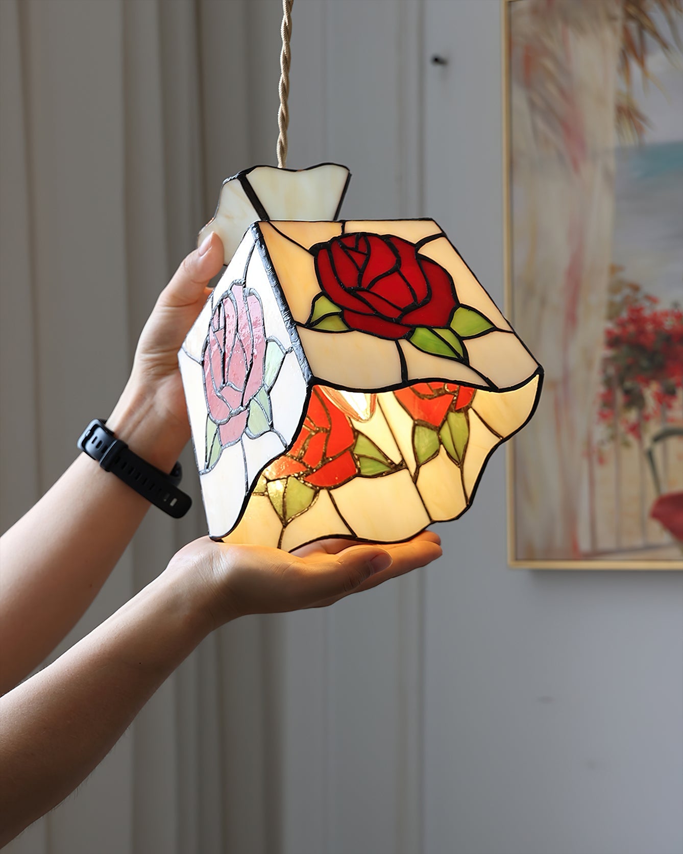 Tiffany Rose Glass Pendant Light - Letslighting