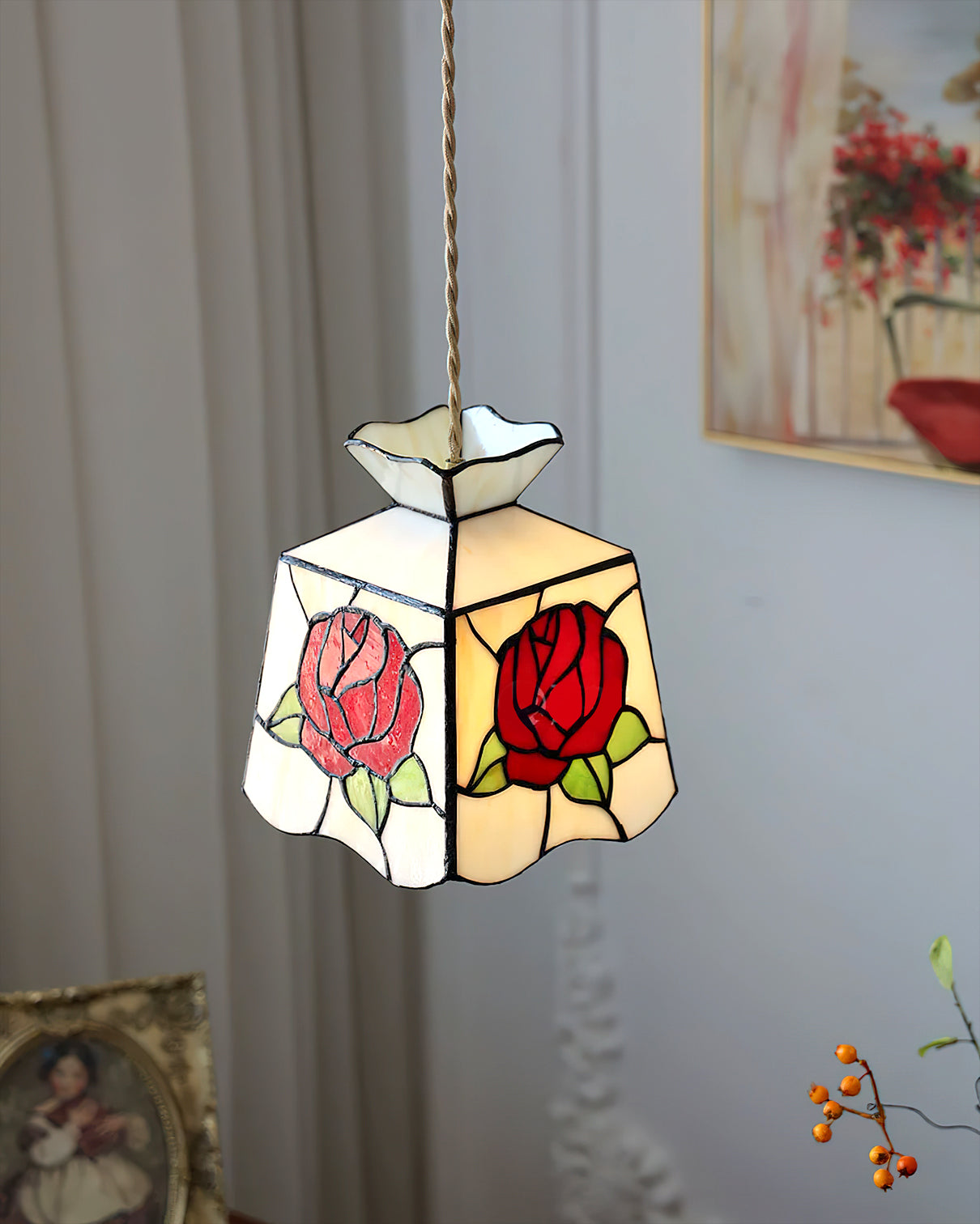 Tiffany Rose Glass Pendant Light - Letslighting