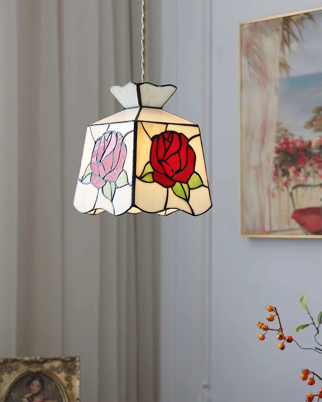Tiffany Rose Glass Pendant Light - Letslighting