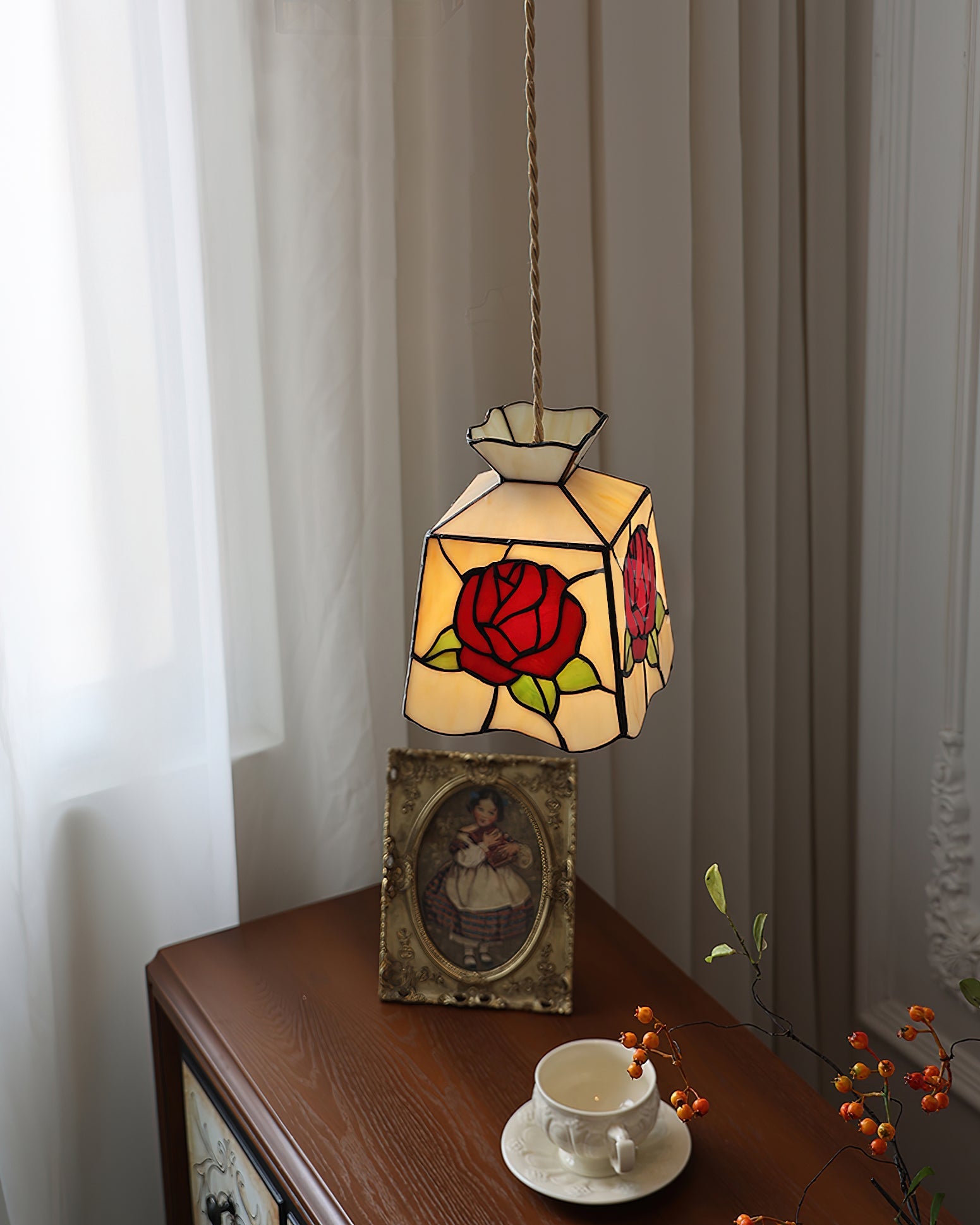 Tiffany Rose Glass Pendant Light - Letslighting