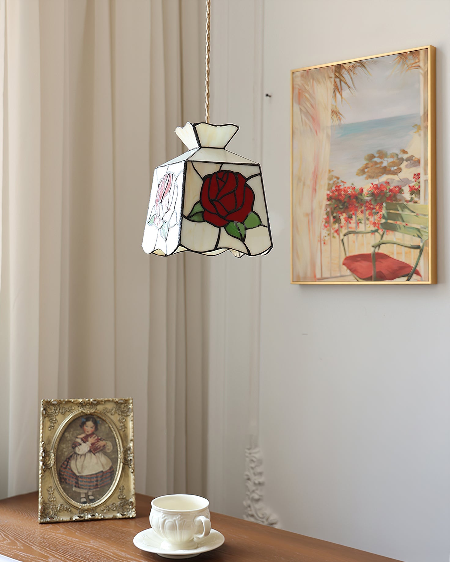 Tiffany Rose Glass Pendant Light - Letslighting