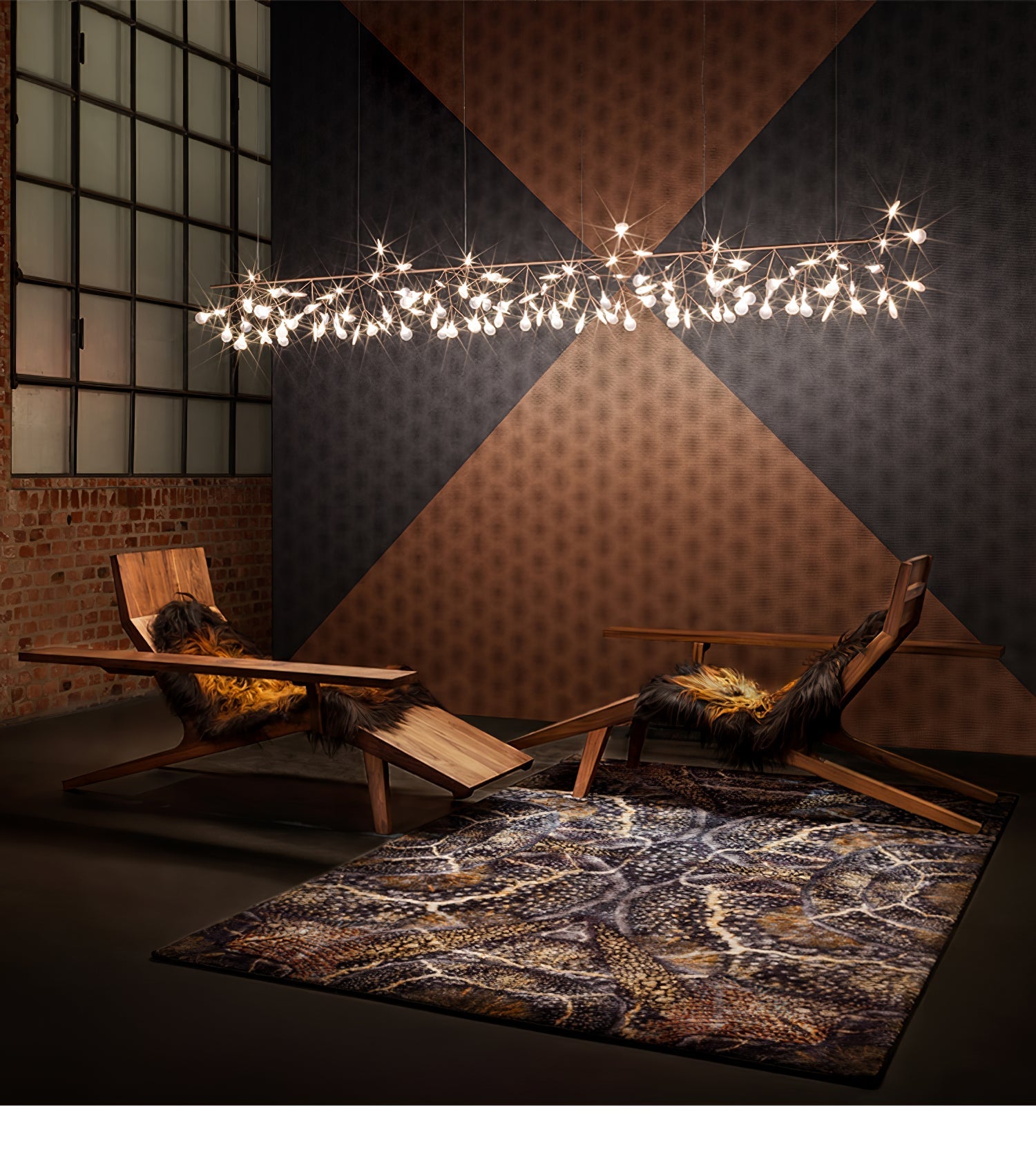 Lustra Chandelier Rose Gold Firefly LED Branch - Letslighting