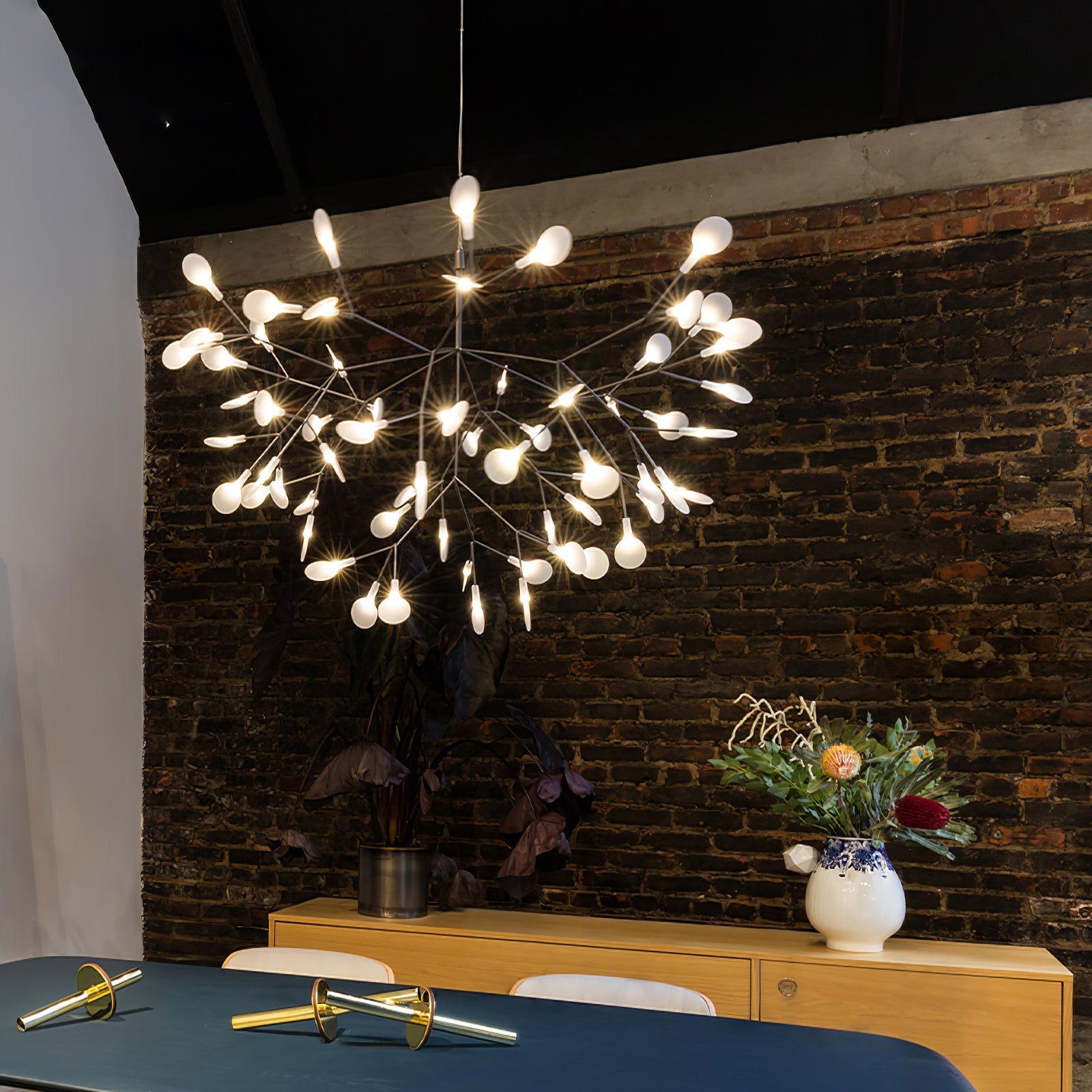 Lustra Chandelier Rose Gold Firefly LED Branch - Letslighting