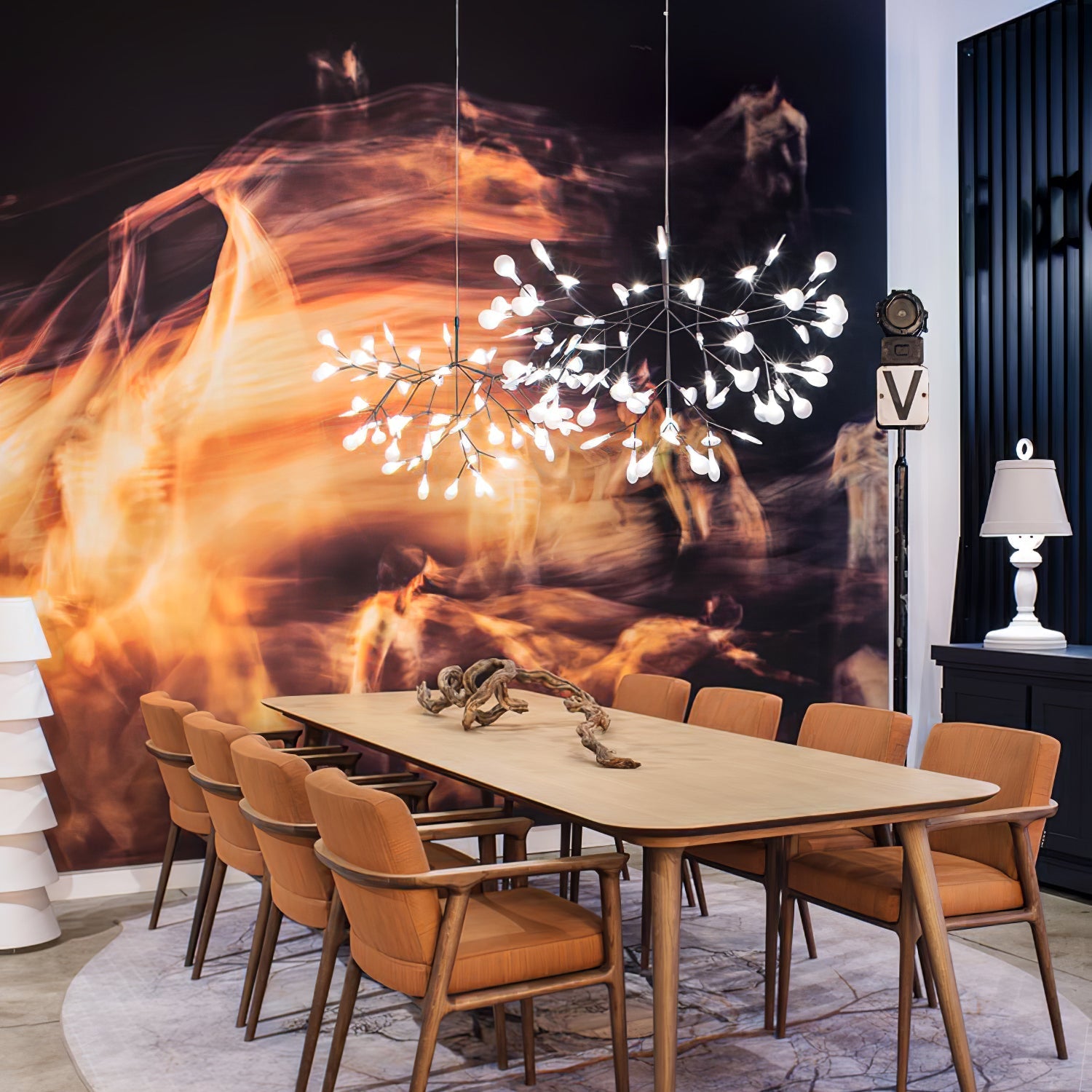 Lustra Chandelier Rose Gold Firefly LED Branch - Letslighting