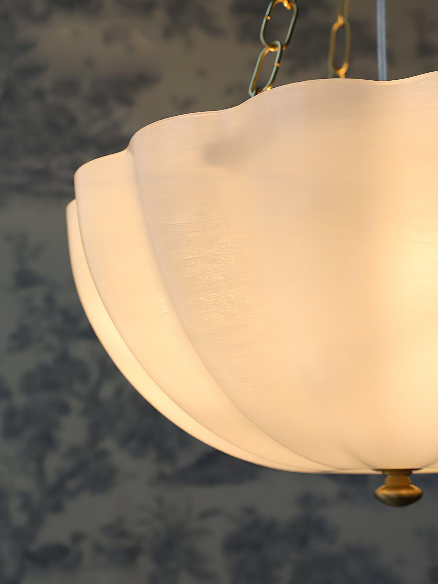 Lustra Chandelier Glass Bowl Brass Chain - Letslighting