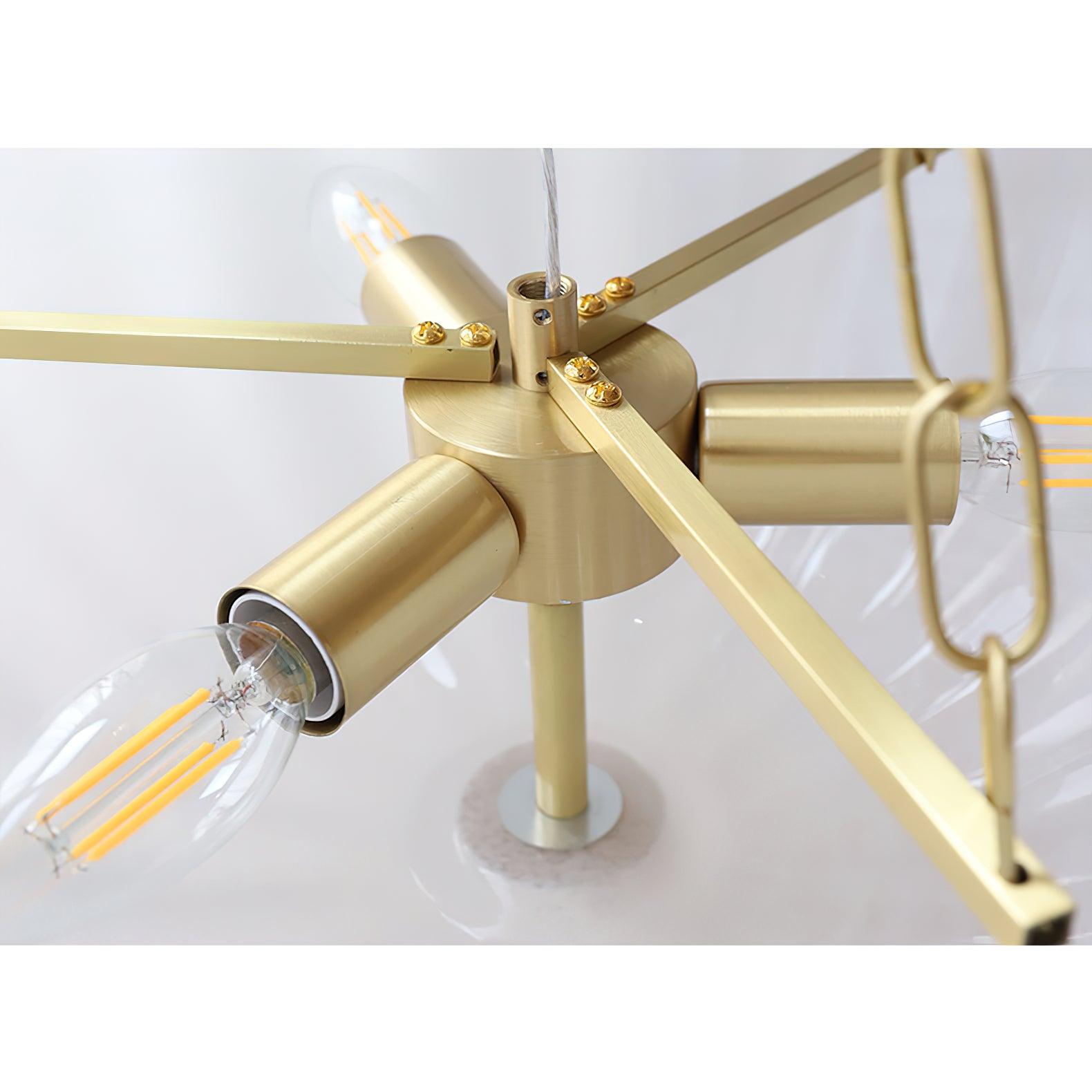 Lustra Chandelier Glass Bowl Brass Chain - Letslighting