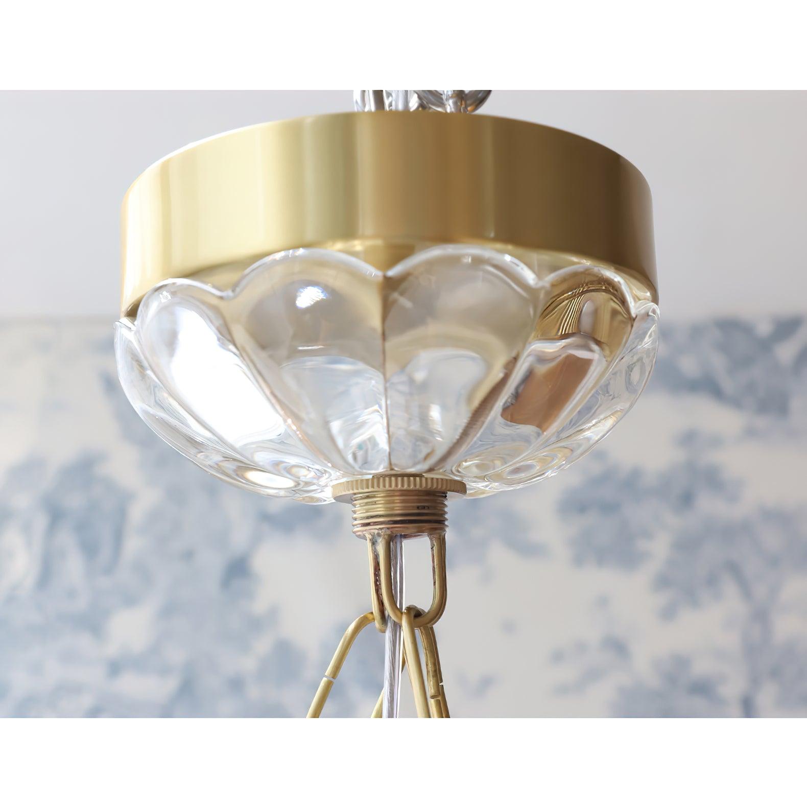 Lustra Chandelier Glass Bowl Brass Chain - Letslighting