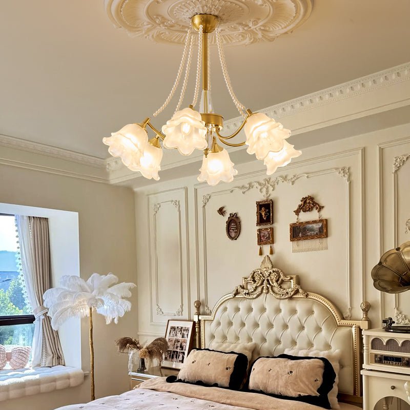 Allirila Traditional Elegance Vintage Bloom Pearls Glass Chandelier - Letslighting
