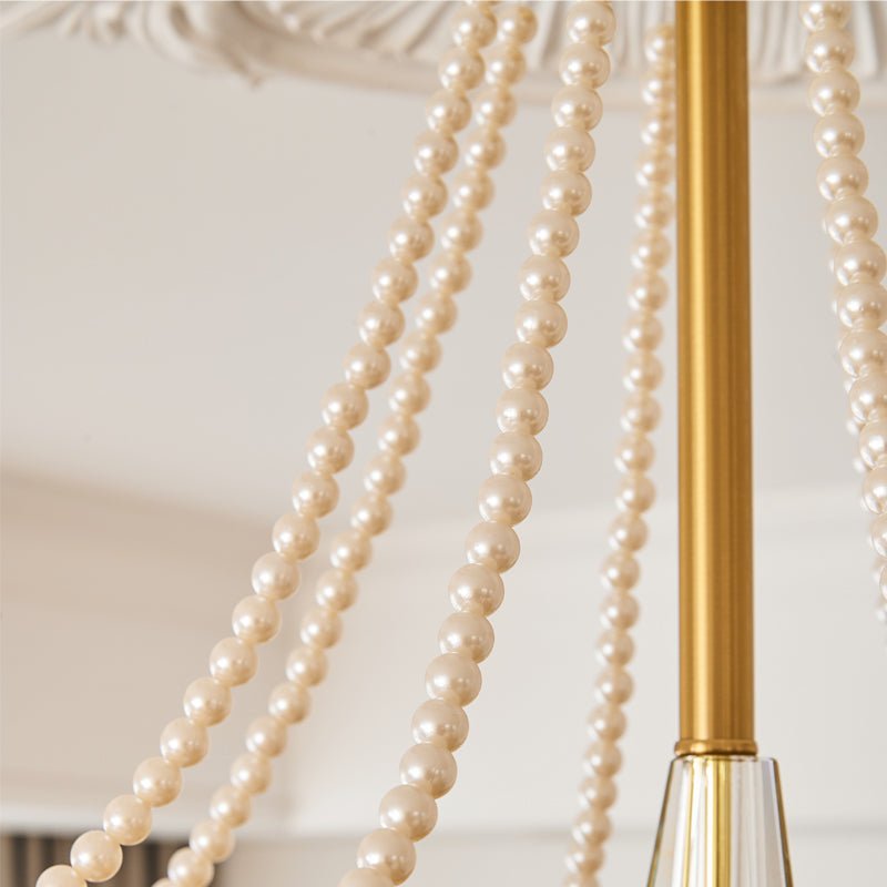 Allirila Traditional Elegance Vintage Bloom Pearls Glass Chandelier - Letslighting