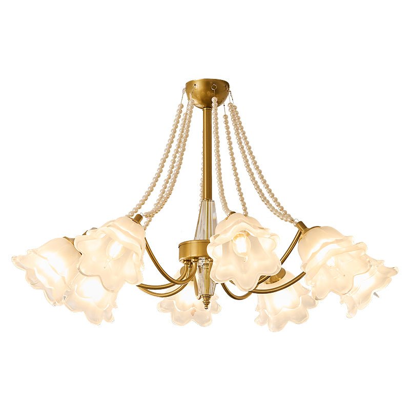 Allirila Traditional Elegance Vintage Bloom Pearls Glass Chandelier - Letslighting