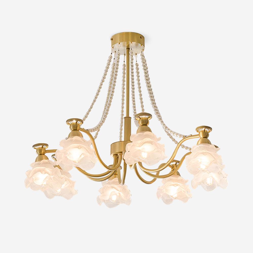 Landi Chandelier Rose Glass Petal Draped - Letslighting