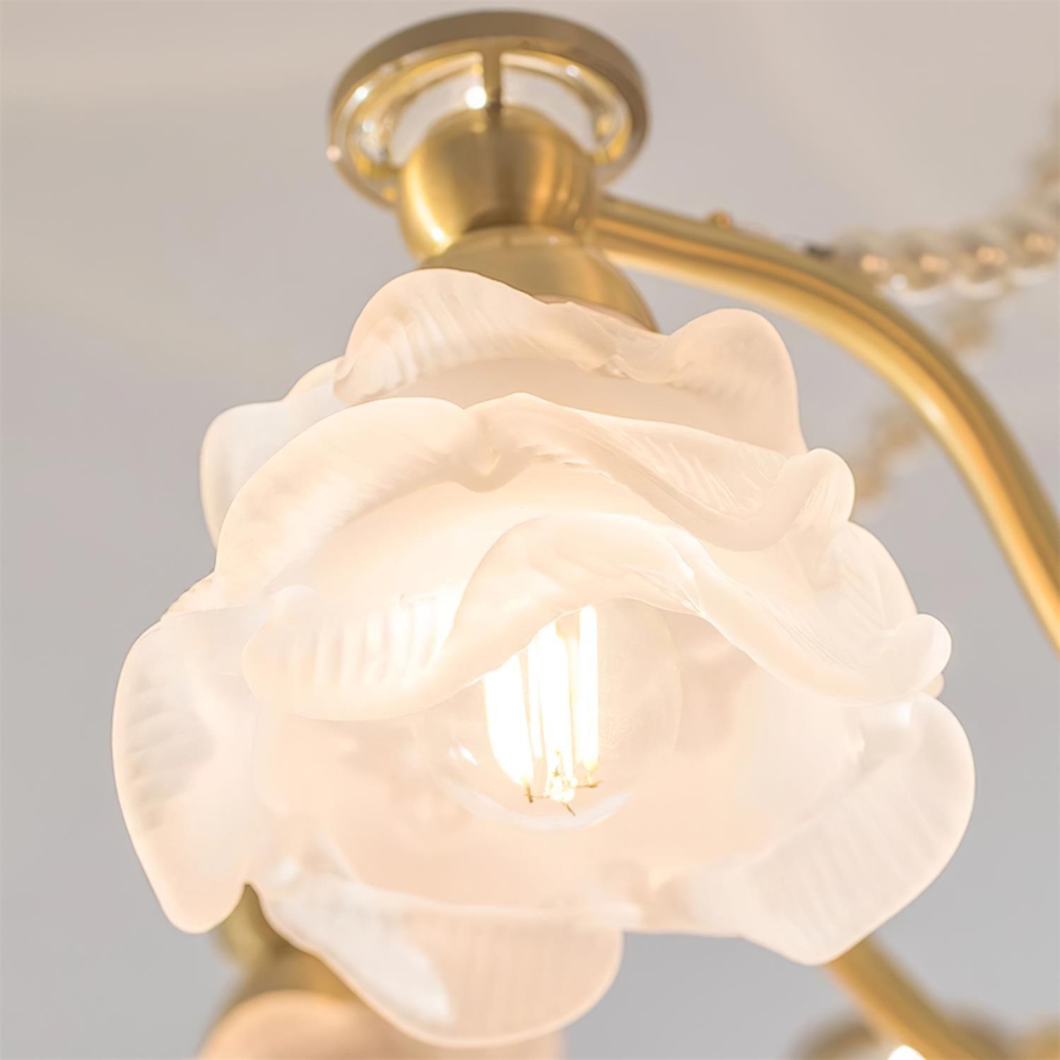 Landi Chandelier Rose Glass Petal Draped - Letslighting