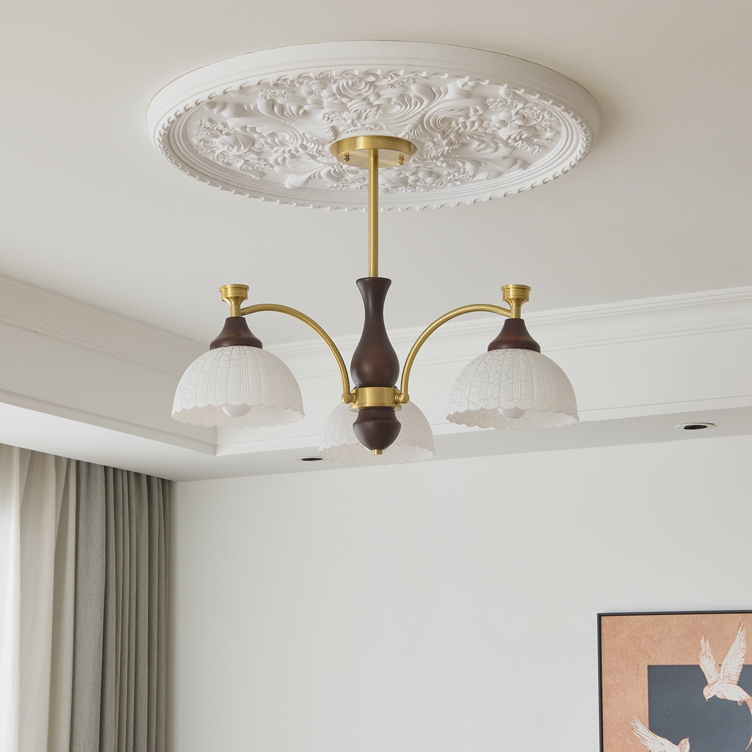 Avvynila Traditional Elegance Vintage Brass Wood Chandelier - Letslighting