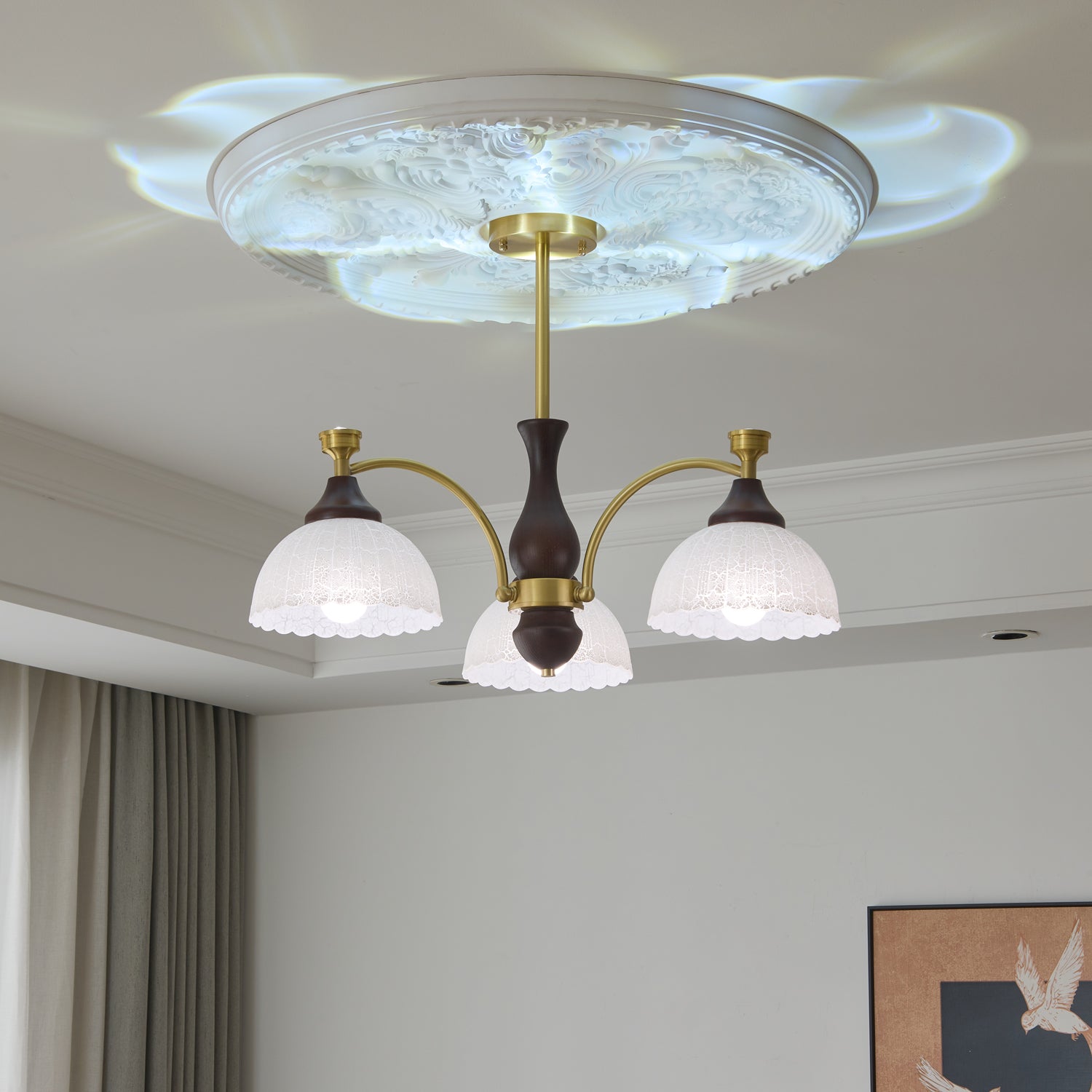 Avvynila Traditional Elegance Vintage Brass Wood Chandelier - Letslighting